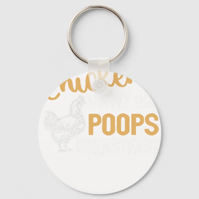 Chicken The Pet That Poops Breakfast Key Ring (Front)