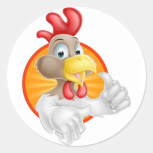 Chicken Thumbs Up Design Classic Round Sticker