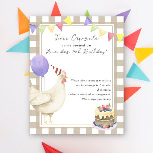 Chicken Time Capsule 1st birthday gender neutral Poster