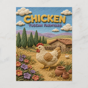 Chicken Tuscan Farmyard Modern KlayKoo Postcard