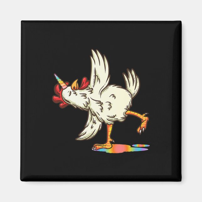 Chicken Unicorn Yoga Pose Hen  Magnet (Front)