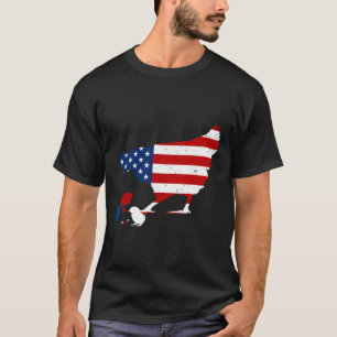 Chicken Usa Flag Happy 4th Of July Patriotic Farme T-Shirt