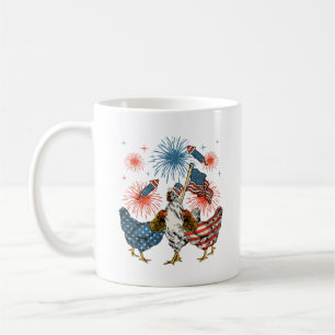 Chicken USA Flag Patriotic 4th of July Coffee Mug