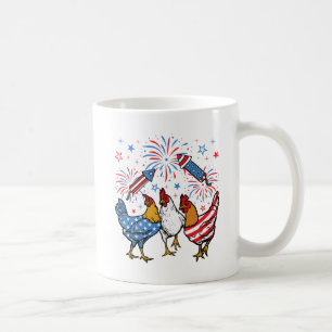 Chicken USA Flag Patriotic 4th of July Coffee Mug
