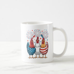 Chicken USA Flag Patriotic 4th of July Coffee Mug