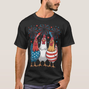 Chicken USA Flag Patriotic 4th of July Men T-Shirt