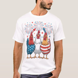 Chicken USA Flag Patriotic 4th of July Men T-Shirt