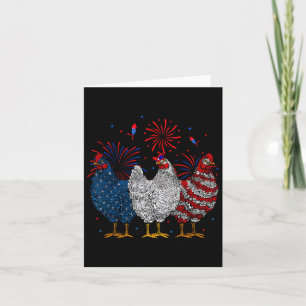 Chicken Usa Flag Patriotic Chicken Lover 4th Of Ju Card
