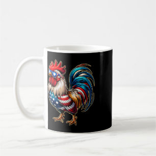 Chicken Usa Flag Patriotic Chicken Lover 4th Of Ju Coffee Mug