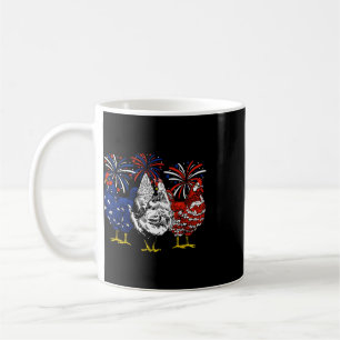 Chicken Usa Flag Patriotic Chicken Lover 4th Of Ju Coffee Mug