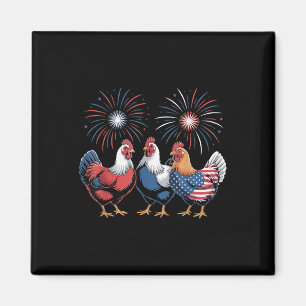 Chicken Usa Flag Patriotic Chicken Lover 4th Of Ju Magnet