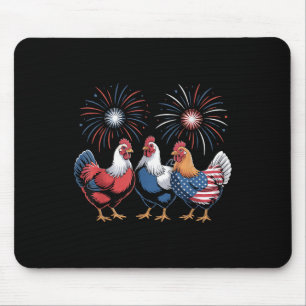 Chicken Usa Flag Patriotic Chicken Lover 4th Of Ju Mouse Pad