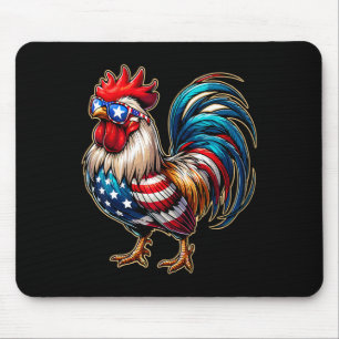 Chicken Usa Flag Patriotic Chicken Lover 4th Of Ju Mouse Pad