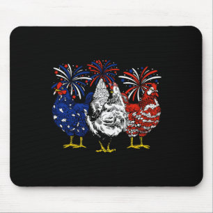 Chicken Usa Flag Patriotic Chicken Lover 4th Of Ju Mouse Pad