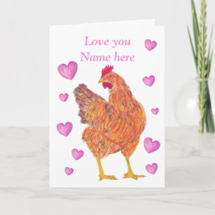 Chicken Valentine Holiday Card