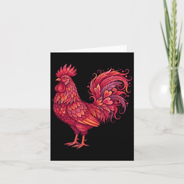 Chicken Valentines Day Heart For Farmers Cute Chic Card (Front)