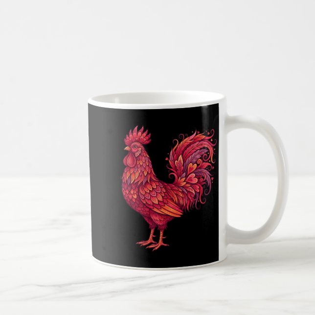 Chicken Valentines Day Heart For Farmers Cute Chic Coffee Mug (Right)