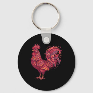 Chicken Valentines Day Heart For Farmers Cute Chic Key Ring