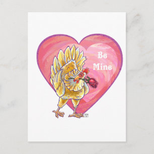 Chicken Valentine's Day Holiday Postcard
