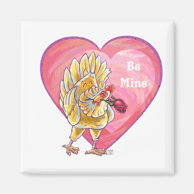Chicken Valentine's Day Magnet (Front)