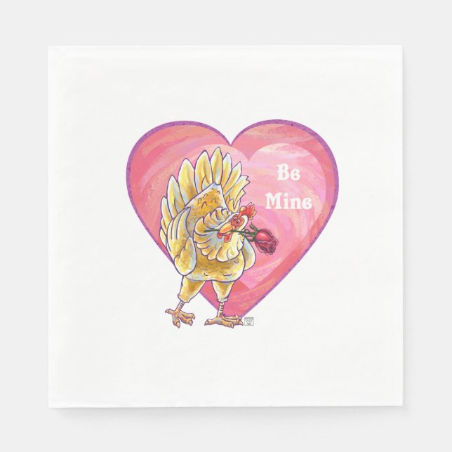 Chicken Valentine's Day Napkin (Front)