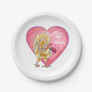 Chicken Valentine's Day Paper Plate