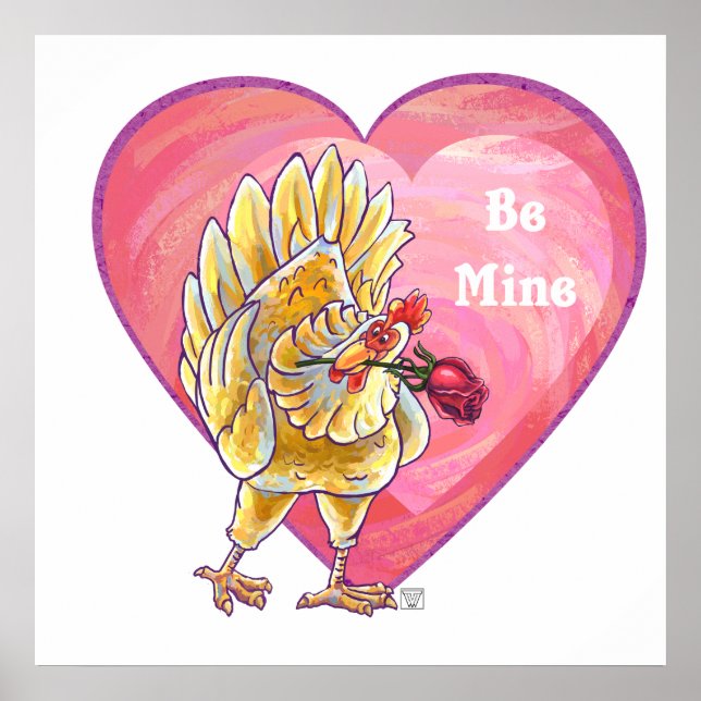 Chicken Valentine's Day Poster (Front)