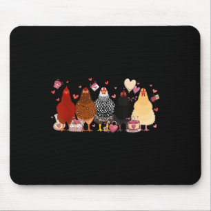 Chicken Valentines Day Tee Heart Animals Lover Chi Mouse Pad
