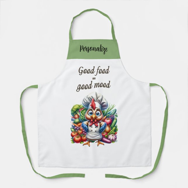 Chicken Vegetables in Kitchen Quote Personalised  Apron (Front)