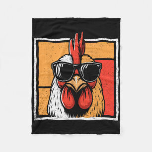 Chicken Vintage Funny Rooster Farmer Chickens Fath Fleece Blanket