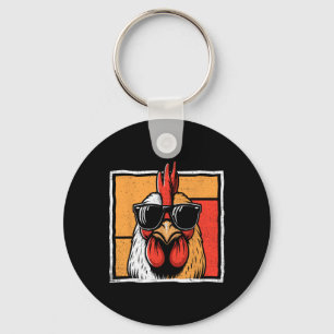 Chicken Vintage Funny Rooster Farmer Chickens Fath Key Ring