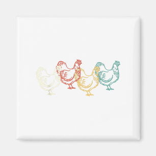 Chicken Vintage T Shirt Funny Poultry Farmer Gifts Magnet