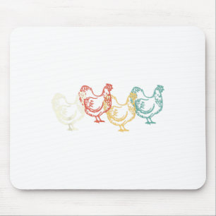 Chicken Vintage T Shirt Funny Poultry Farmer Gifts Mouse Pad