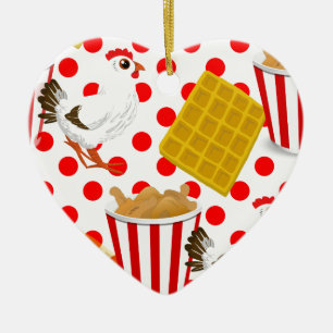 chicken waffles ceramic ornament