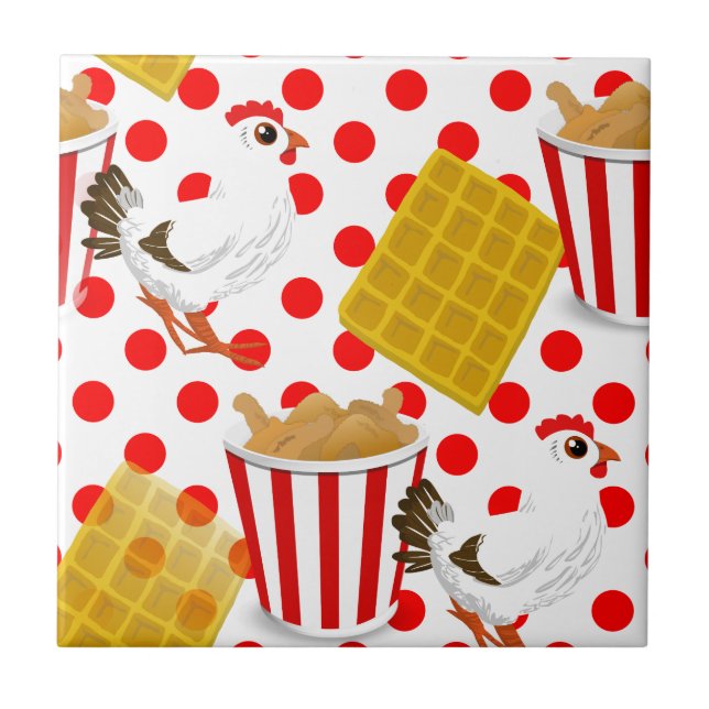chicken waffles ceramic tile (Front)