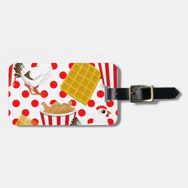 chicken waffles luggage tag (Front Horizontal)