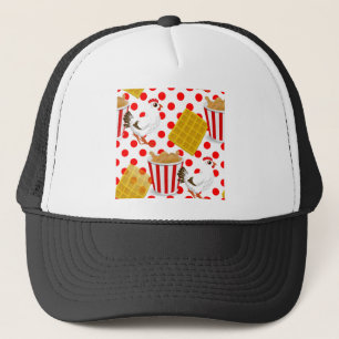 chicken waffles trucker hat