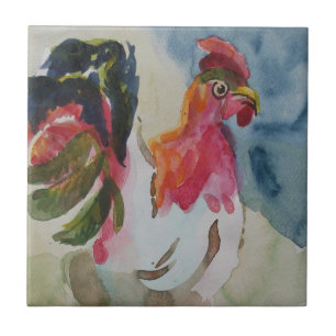 Chicken Walking Ceramic Tile