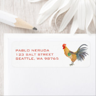 Chicken Watercolor CUSTOM Mailing Return Address Label