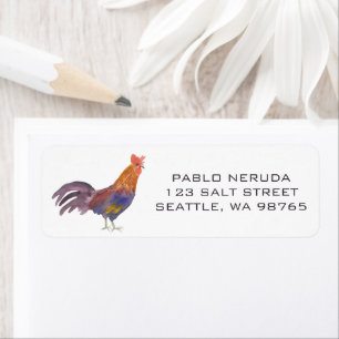 Chicken Watercolor CUSTOM Mailing  Return Address Label