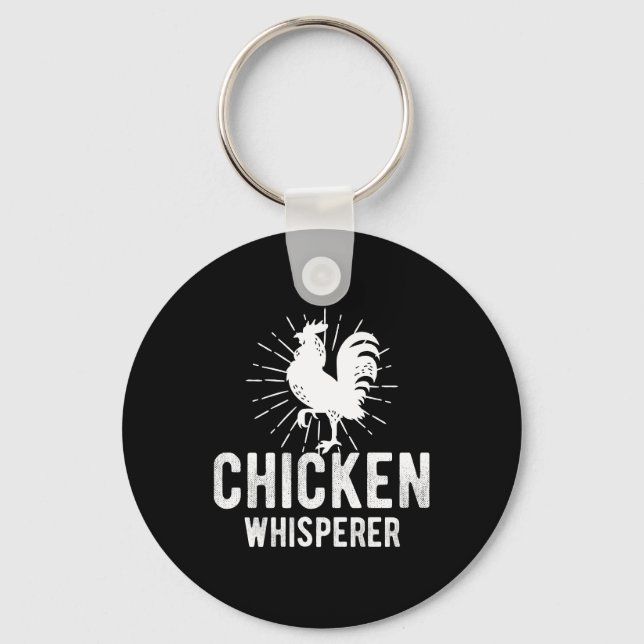 Chicken Whisperer Funny Farm Chicken Face Farming Key Ring (Front)