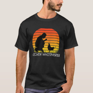 Chicken Whisperer with Retro Sunset  Backyard Chic T-Shirt