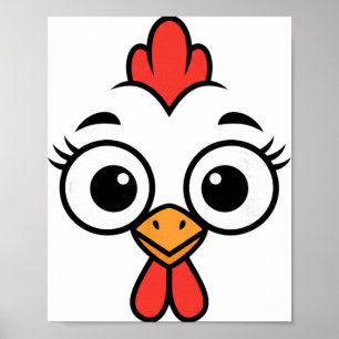 Chicken, Wide-eyed Hen Face That Stops You In Your Poster