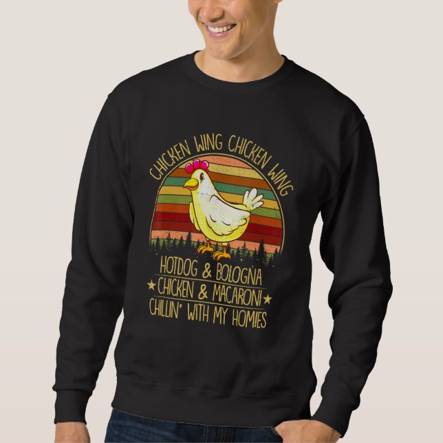Chicken Wing Chicken Wing Hot Dog Bologna Viral So Sweatshirt (Front)