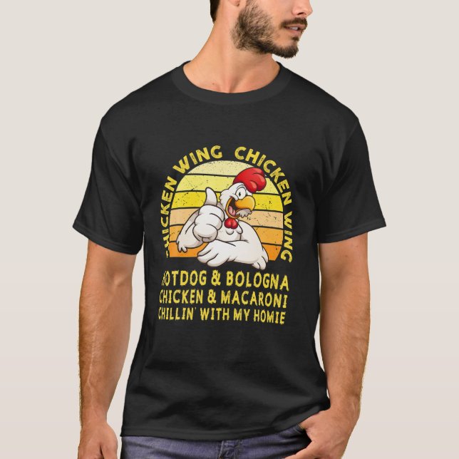 Chicken Wing Chicken Wing Hotdog And Bologna Funny T-Shirt (Front)