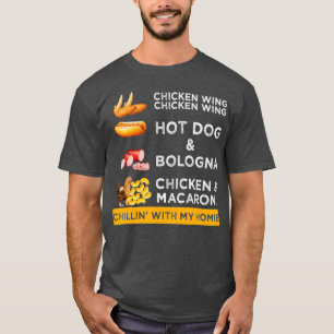 Chicken Wing Chicken Wing Hotdog and Bologna T-Shirt