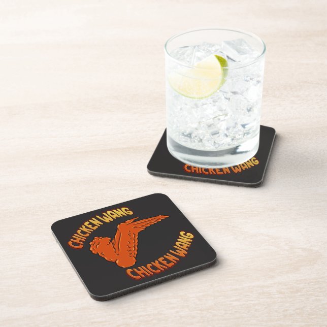 Chicken Wing Hard plastic coaster (Right Side)