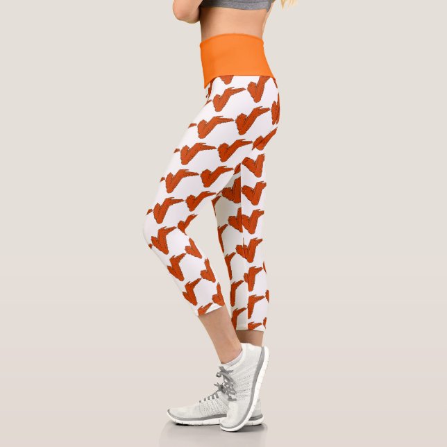 Chicken Wing High Waisted Yoga Capris (Left)