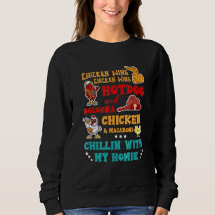 Chicken Wing Hot Dog And Bologna Chicken & Macaron Sweatshirt
