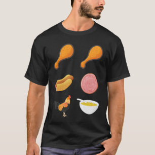 Chicken Wing Hot Dog Bologna And Macaroni Food T-Shirt